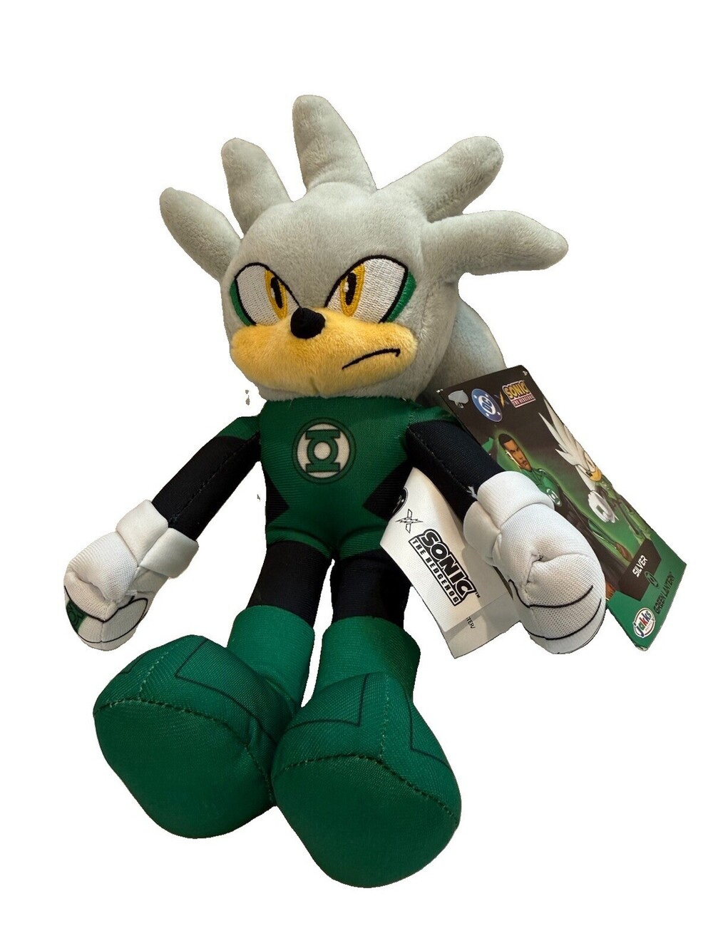 NWT Sonic The Hedgehog DC x Silver As Green Lantern 9” Plush Figure NEW 3+